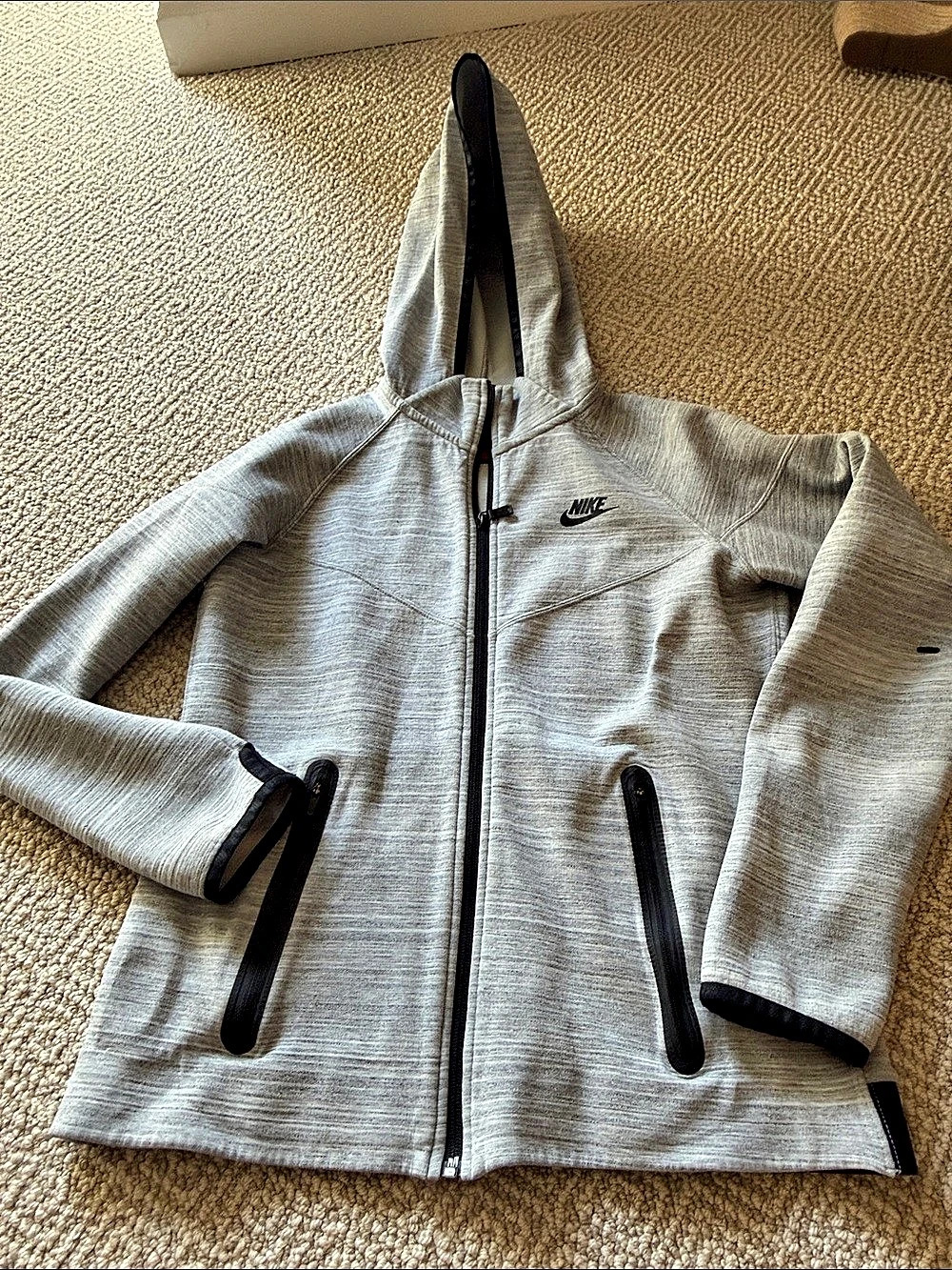 Nike Tech Scuba Full-Zip Hoodie Womens Medium Gray & Black